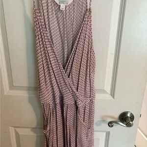 Market & Spruce Purple and White Wrap Romper